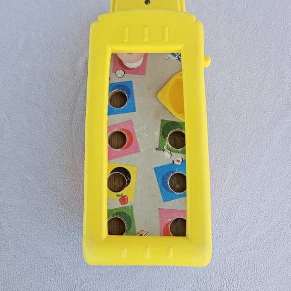 VTG Fisher Price School Bus #192 Little Peg People 1965 No Figures Wooden Bottom - Picture 5 of 10